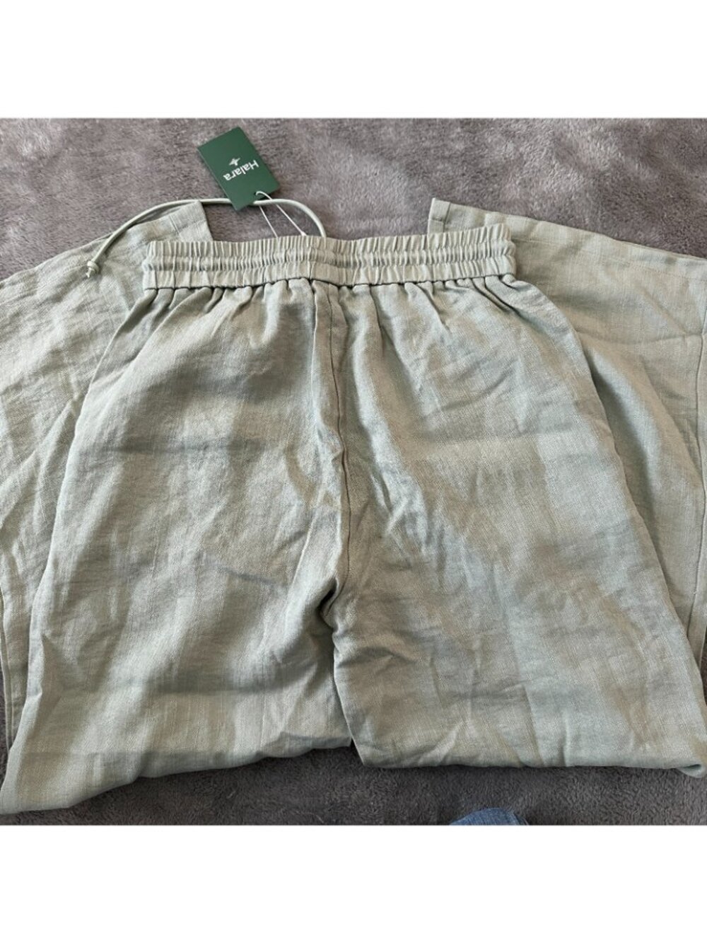 NWT Halara Wide Leg Pull On Pants Women's M Medium Regular Light Green - Picture 6 of 6